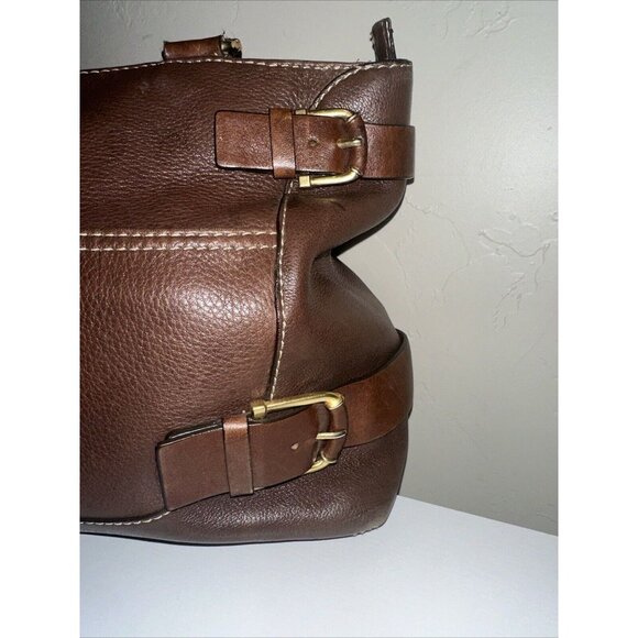 Michael Michael Kors Brown Leather Gold Buckle Purse - Picture 3 of 14